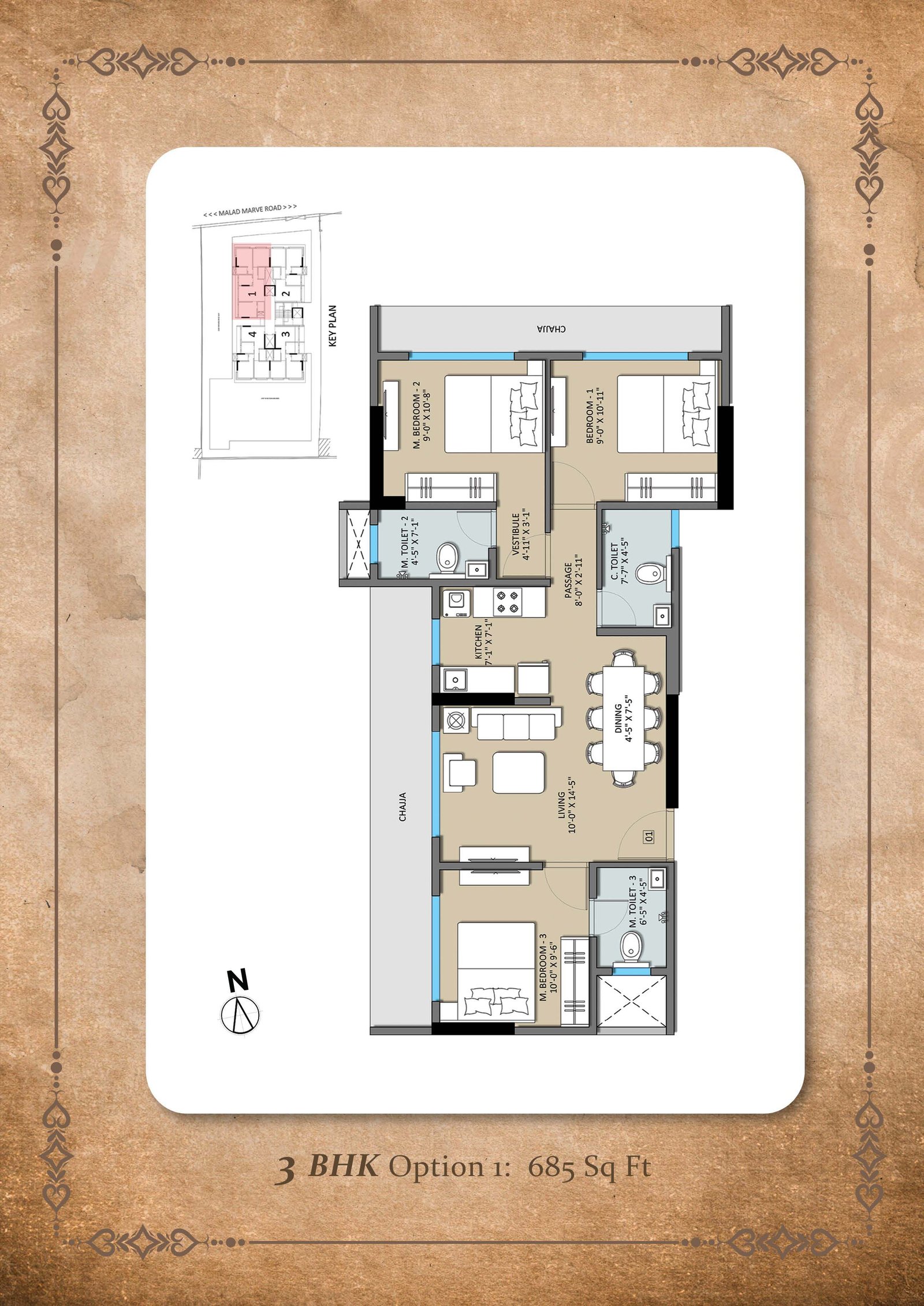 3BHK Property Layout
